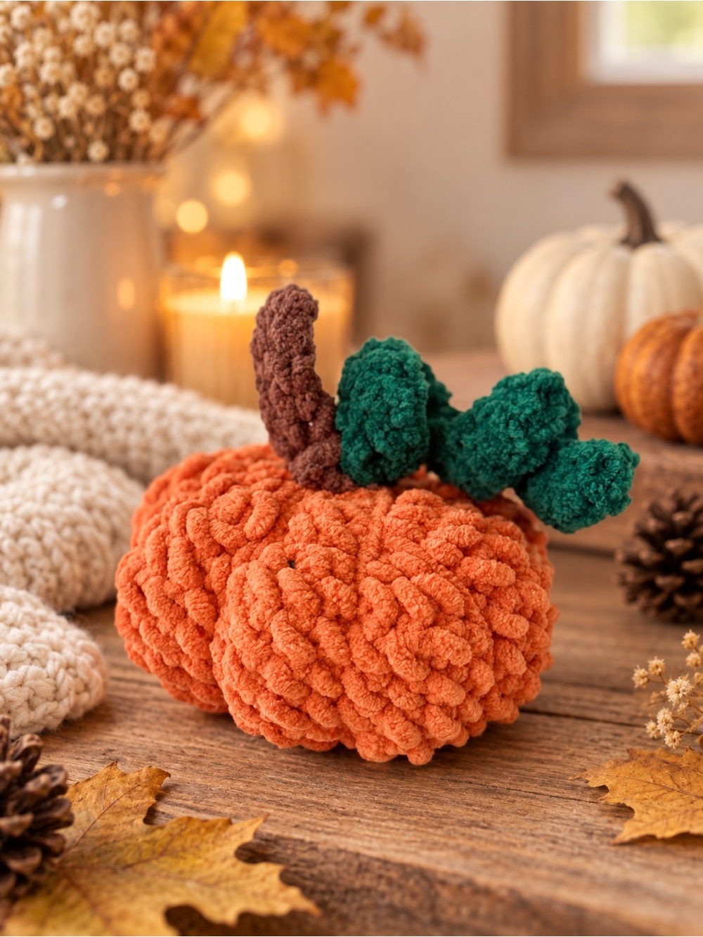 Handmade Crochet Pumpkin Plush Fall Autumn Decor